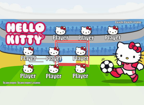Hello Kitty - Soccer - Pole Pocket Banner