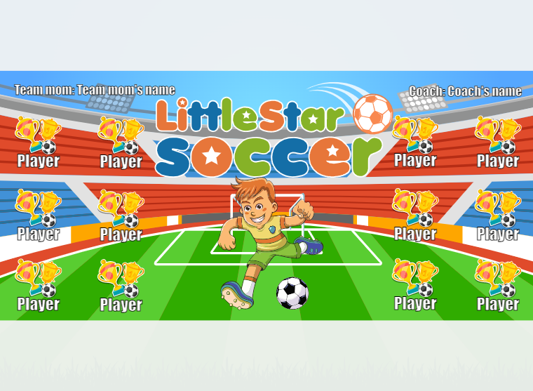 Little Star - Soccer - Pole Pocket Banner