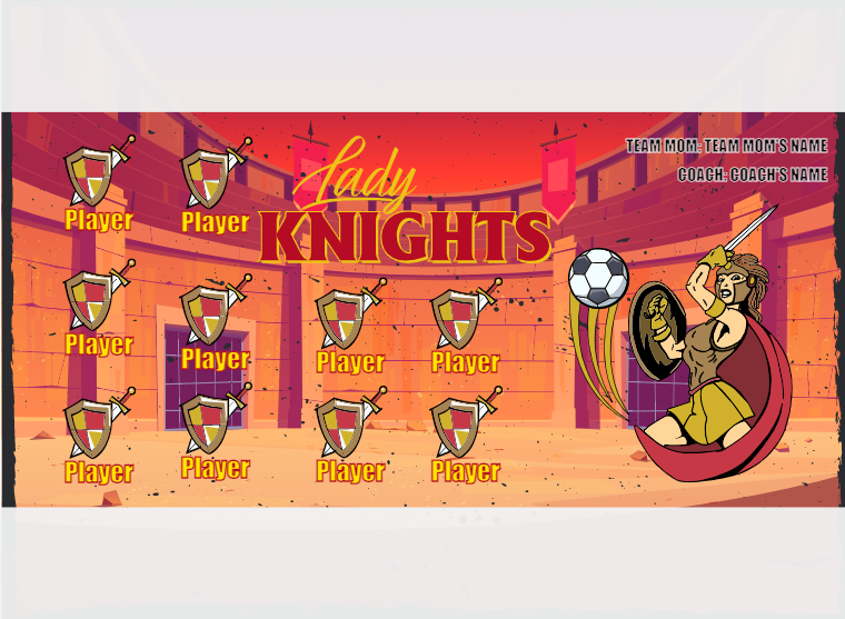 Lady Knights 2 - Soccer - Pole Pocket Banner