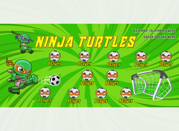 Ninja Turtles 1 - Soccer - Pole Pocket Banner
