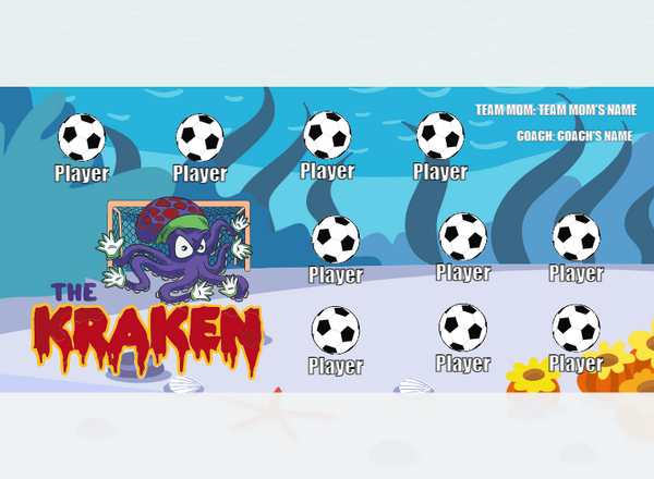 THE Kraken - Soccer - Pole Pocket Banner
