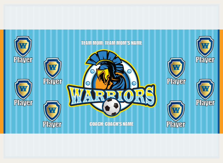 Warriors 2 - Soccer - Pole Pocket Banner