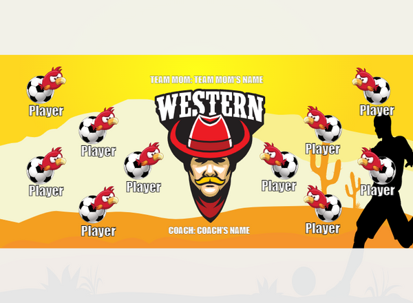 Western 01 - Soccer - Pole Pocket Banner