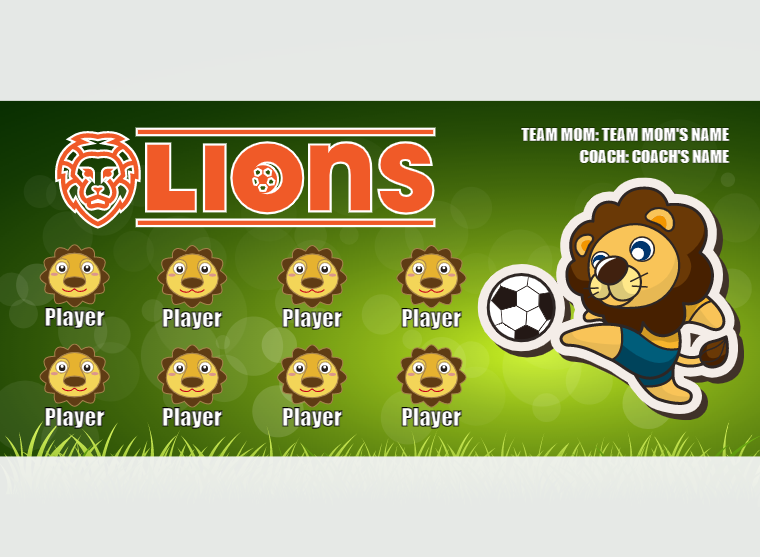 Lions 4 - Soccer - Pole Pocket Banner