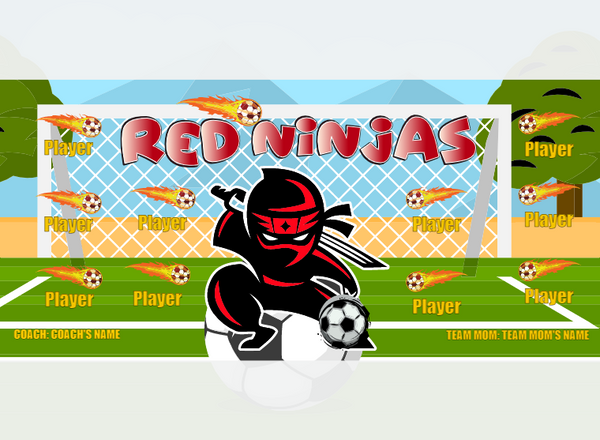 Ninjas RED - Soccer - Pole Pocket Banner