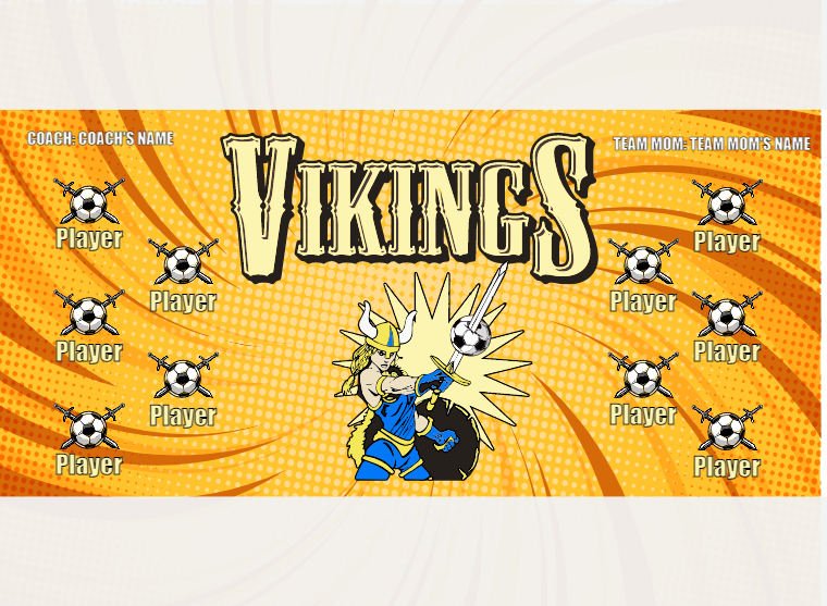 Vikings 2 - Soccer - Pole Pocket Banner