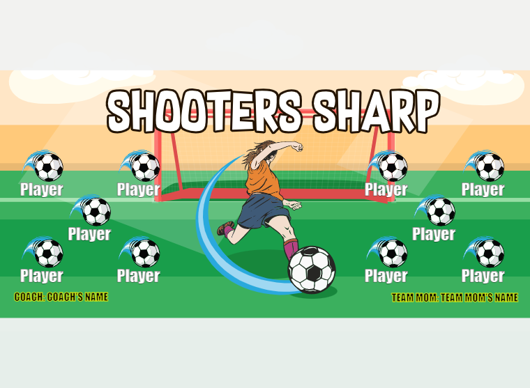 Shooters Sharp 2 - Soccer - Pole Pocket Banner