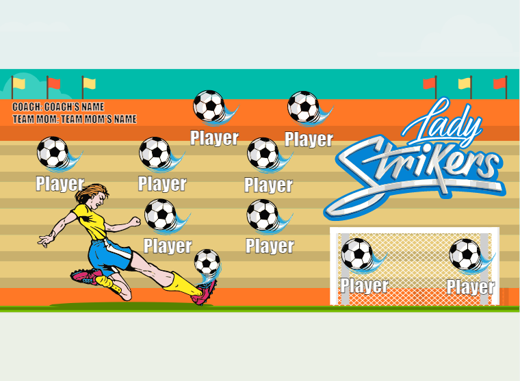 Lady Strikers - Soccer - Pole Pocket Banner