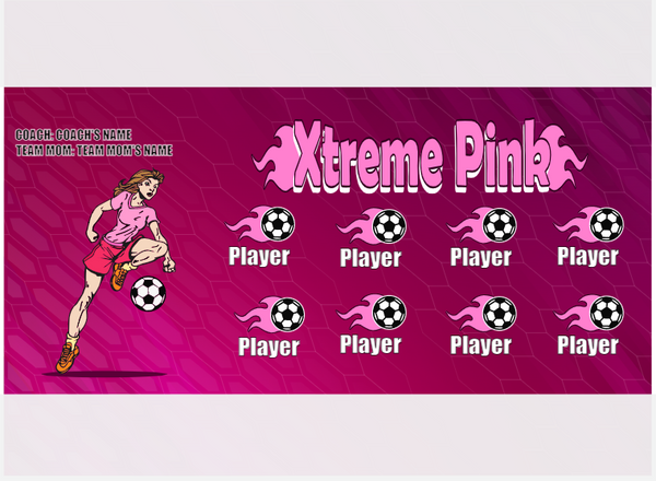 Xtreme Pink - Soccer - Pole Pocket Banner