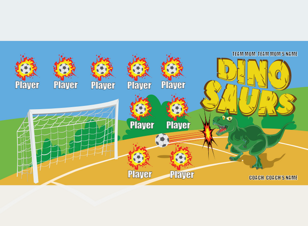 Dinosaurs 1 - Soccer - Pole Pocket Banner