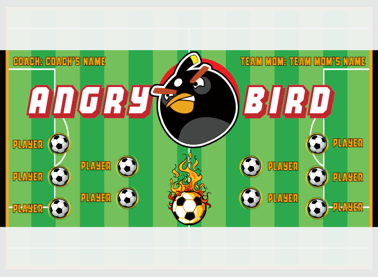 Angry Birds 1 - Soccer - Pole Pocket Banner