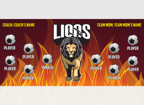 Lions 2 - Soccer - Pole Pocket Banner