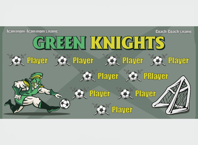Green Knights - Soccer - Pole Pocket Banner