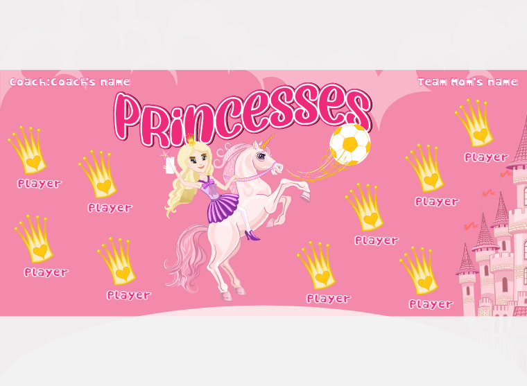 Princess - Soccer - Pole Pocket Banner