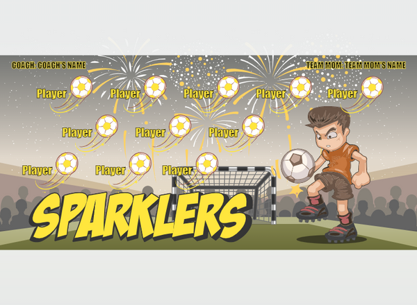 Sparklers - Soccer - Pole Pocket Banner