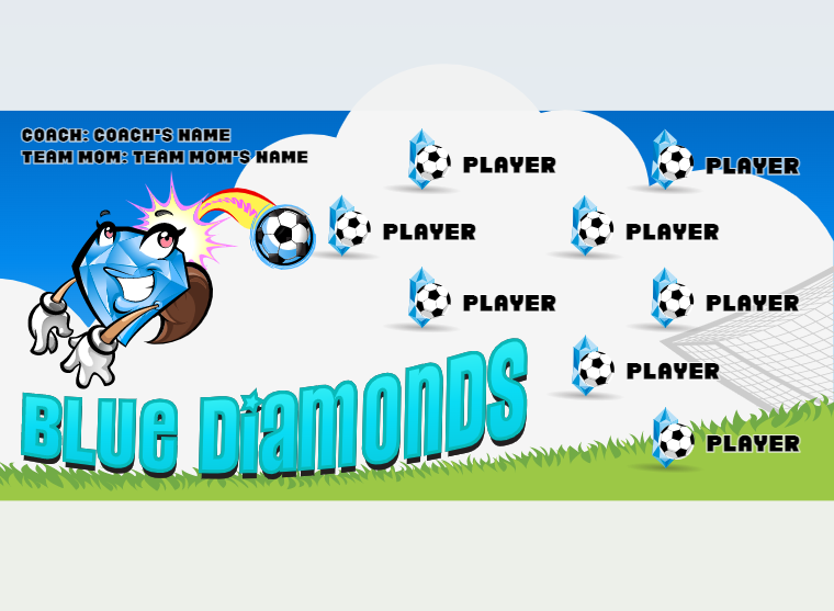 Diamonds Blue - Soccer - Pole Pocket Banner
