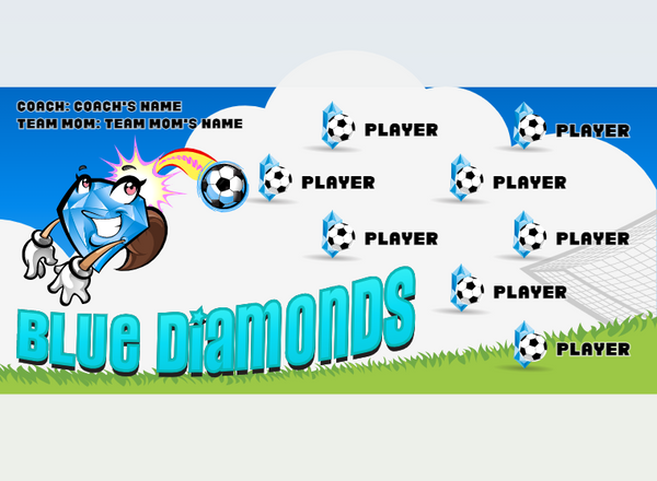 Diamonds Blue - Soccer - Pole Pocket Banner