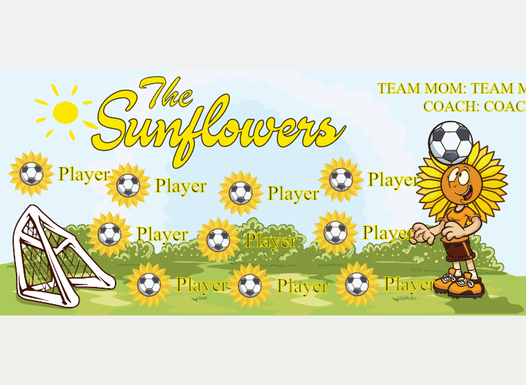 Sunflowers - Soccer - Pole Pocket Banner