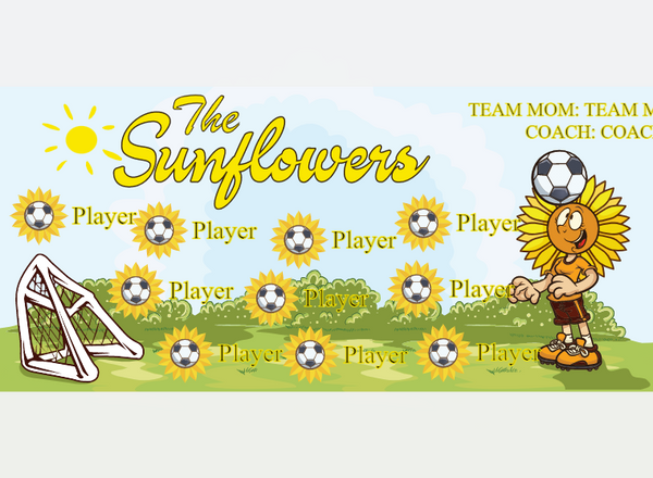 Sunflowers - Soccer - Pole Pocket Banner