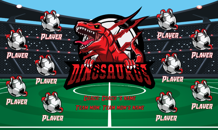 Dinosauros Soccer Banner