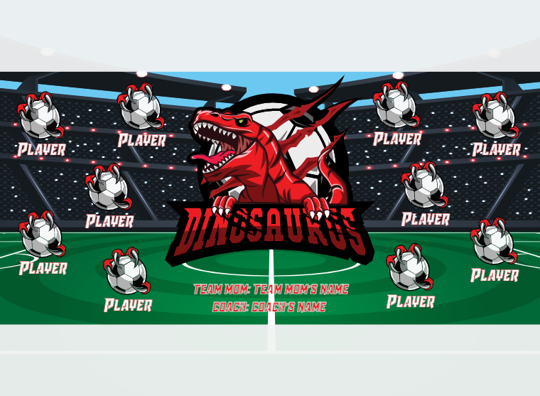 Dinosauros - Soccer - Pole Pocket Banner