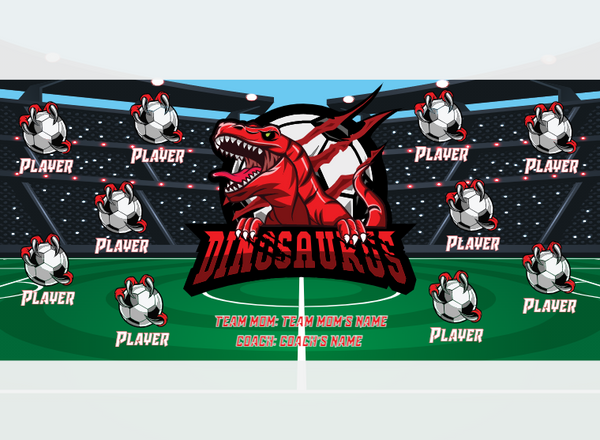Dinosauros - Soccer - Pole Pocket Banner