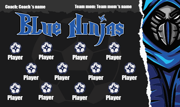 Blue Ninjas Soccer Banner