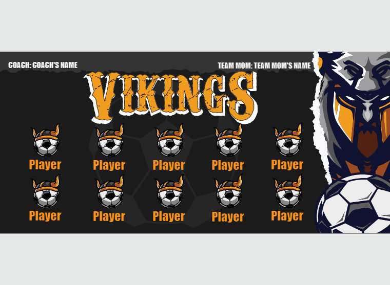 Vikings 3 - Soccer - Pole Pocket Banner