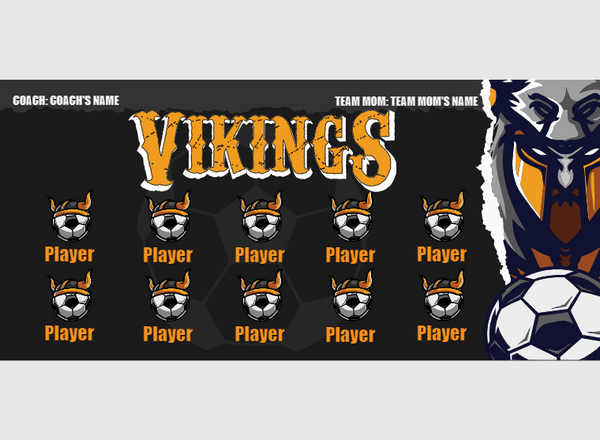 Vikings 3 - Soccer - Pole Pocket Banner