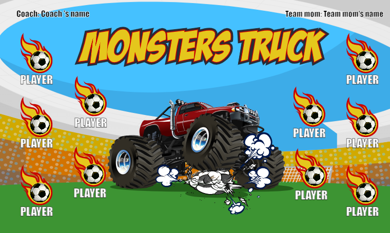 Monsters Truck Soccer Banner