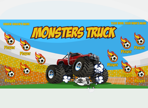 Monsters Truck - Soccer - Pole Pocket Banner