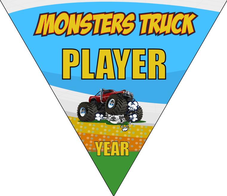 Monsters Truck - Triangle Soccer Banners