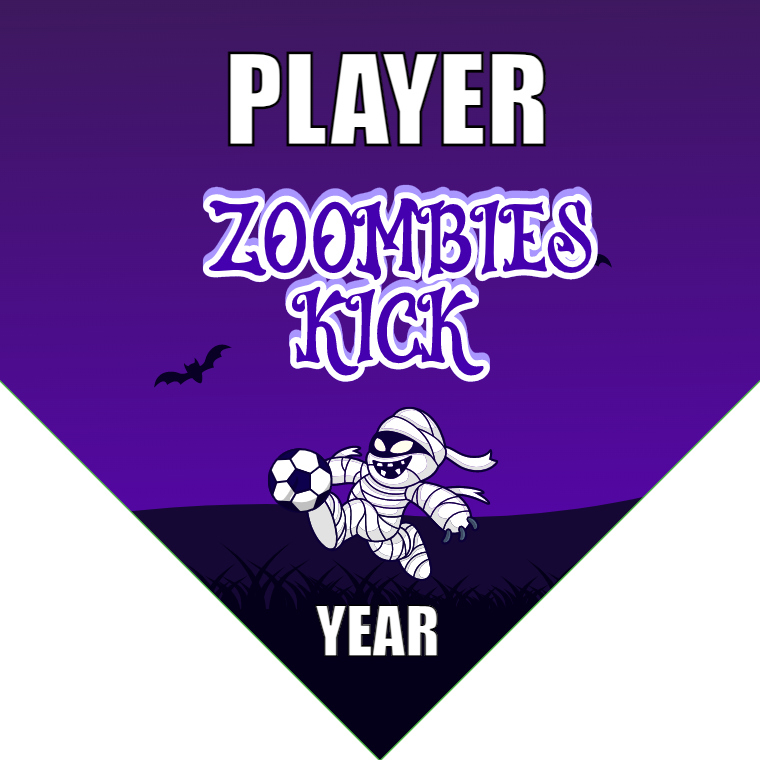 Zoombies Kick - Homeplate Soccer Pennant