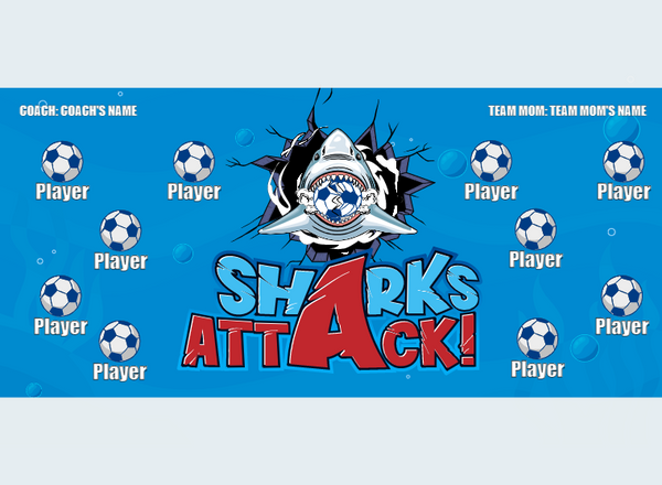 Sharks Attack - Soccer - Pole Pocket Banner