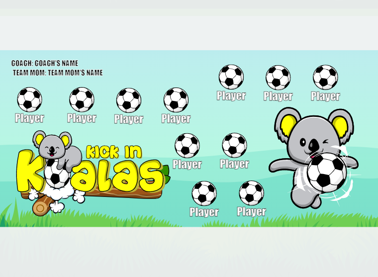 Kick IN Koalas 1 - Soccer - Pole Pocket Banner