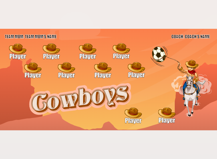Cowboys - Soccer - Pole Pocket Banner
