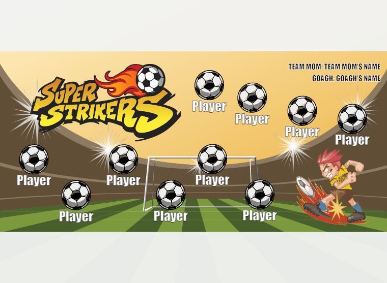 Super Strikers - Soccer - Pole Pocket Banner