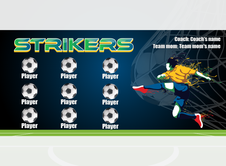 Strikers 2 - Soccer - Pole Pocket Banner