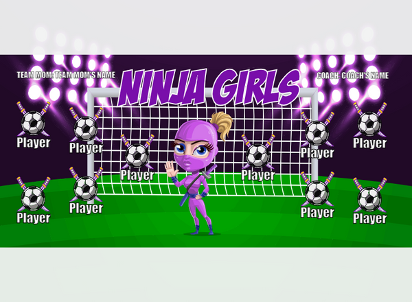 Ninja Girls - Soccer - Pole Pocket Banner