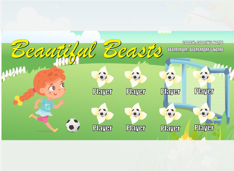 Beautiful Beasts 4 - Soccer - Pole Pocket Banner