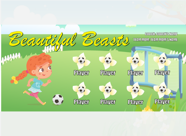 Beautiful Beasts 4 - Soccer - Pole Pocket Banner