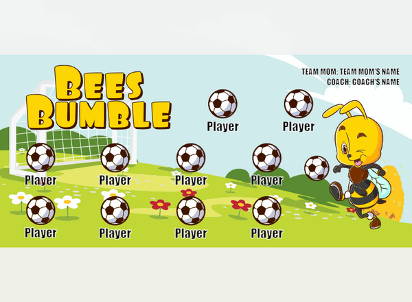 Bees Bumble - Soccer - Pole Pocket Banner