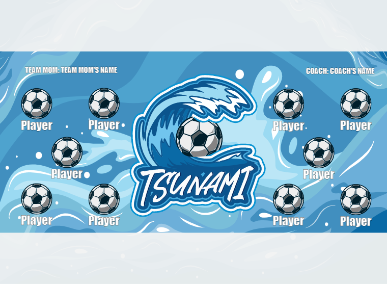 Tsunami 1 - Soccer - Pole Pocket Banner