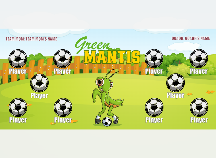 Green Mantis - Soccer - Pole Pocket Banner