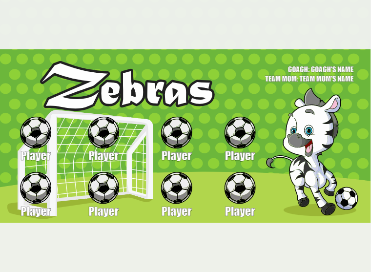 Zebras 1 - Soccer - Pole Pocket Banner