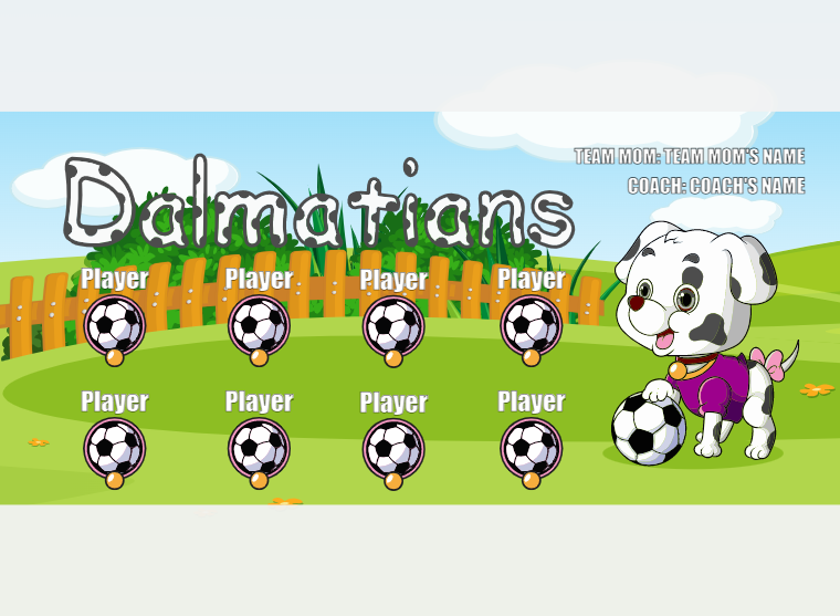 Dalmatians - Soccer - Pole Pocket Banner