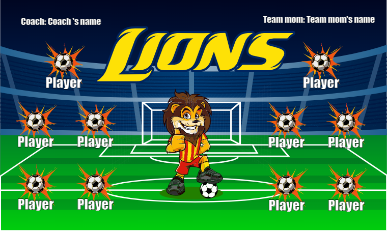 Lions 3 - Soccer Banner