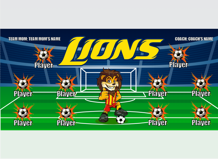 Lions 5 - Soccer - Pole Pocket Banner