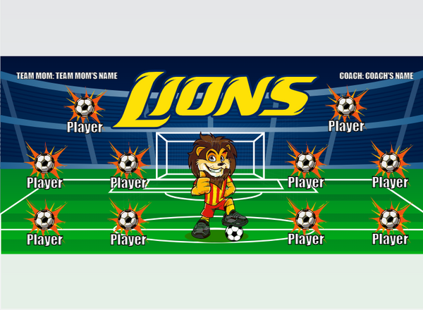 Lions 5 - Soccer - Pole Pocket Banner
