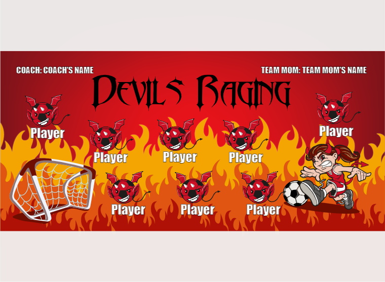 Devils Raging - Soccer - Pole Pocket Banner